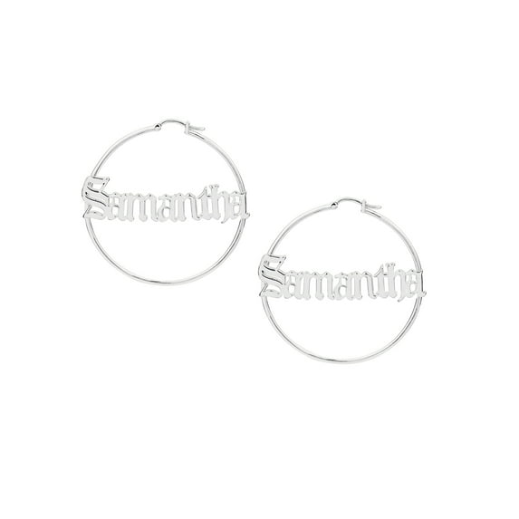 Personalized Planet Women's Old English Name Hoop - Small