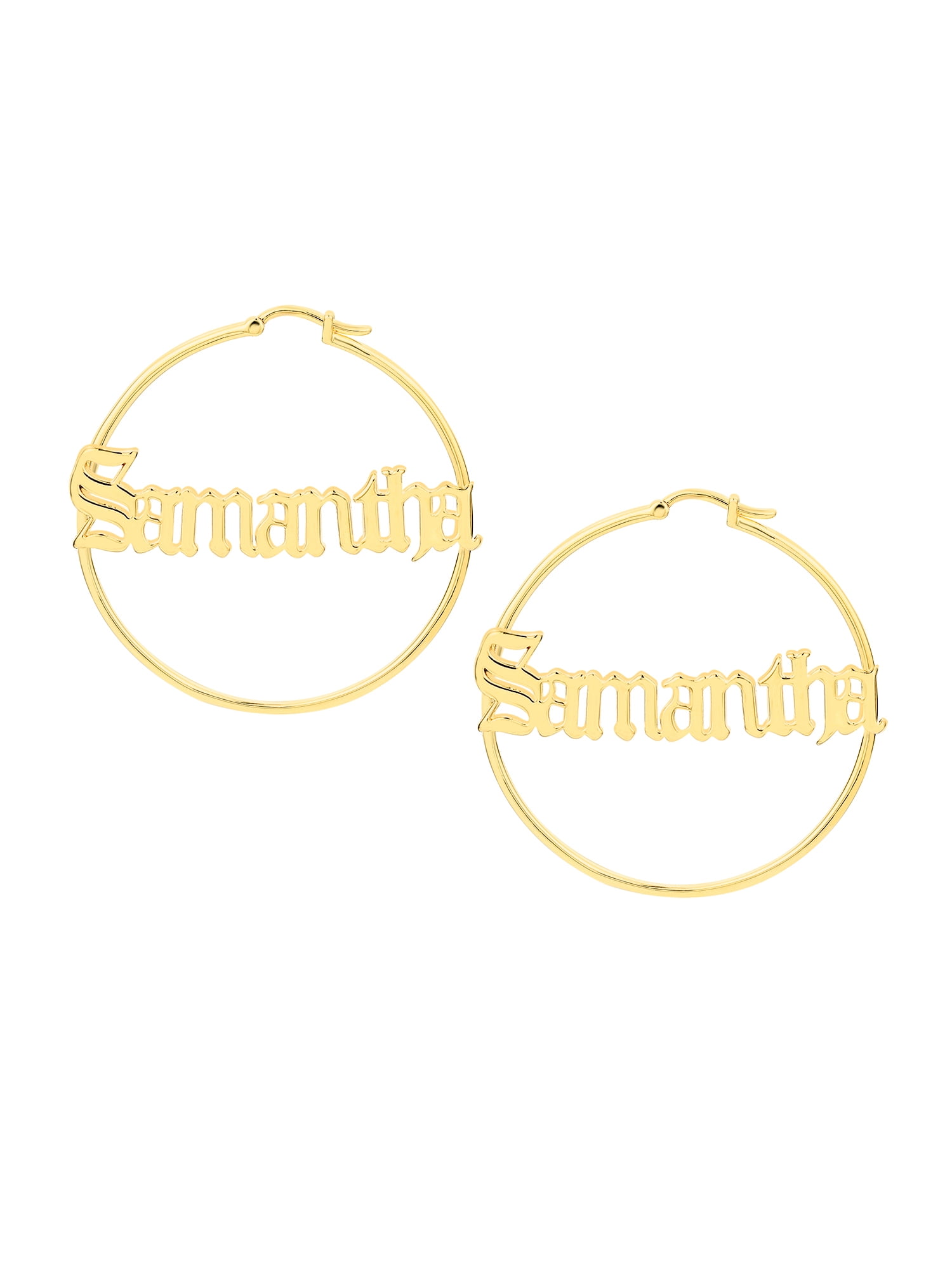 Personalized Planet Women's Old English Name Hoop - Small