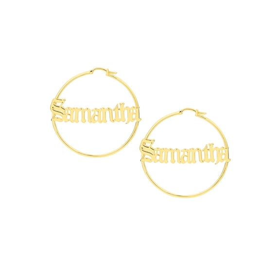 Personalized Planet Women's Old English Name Hoop - Small