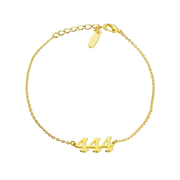 Personalized Planet Women's Petite Old English Angel Number Bracelet