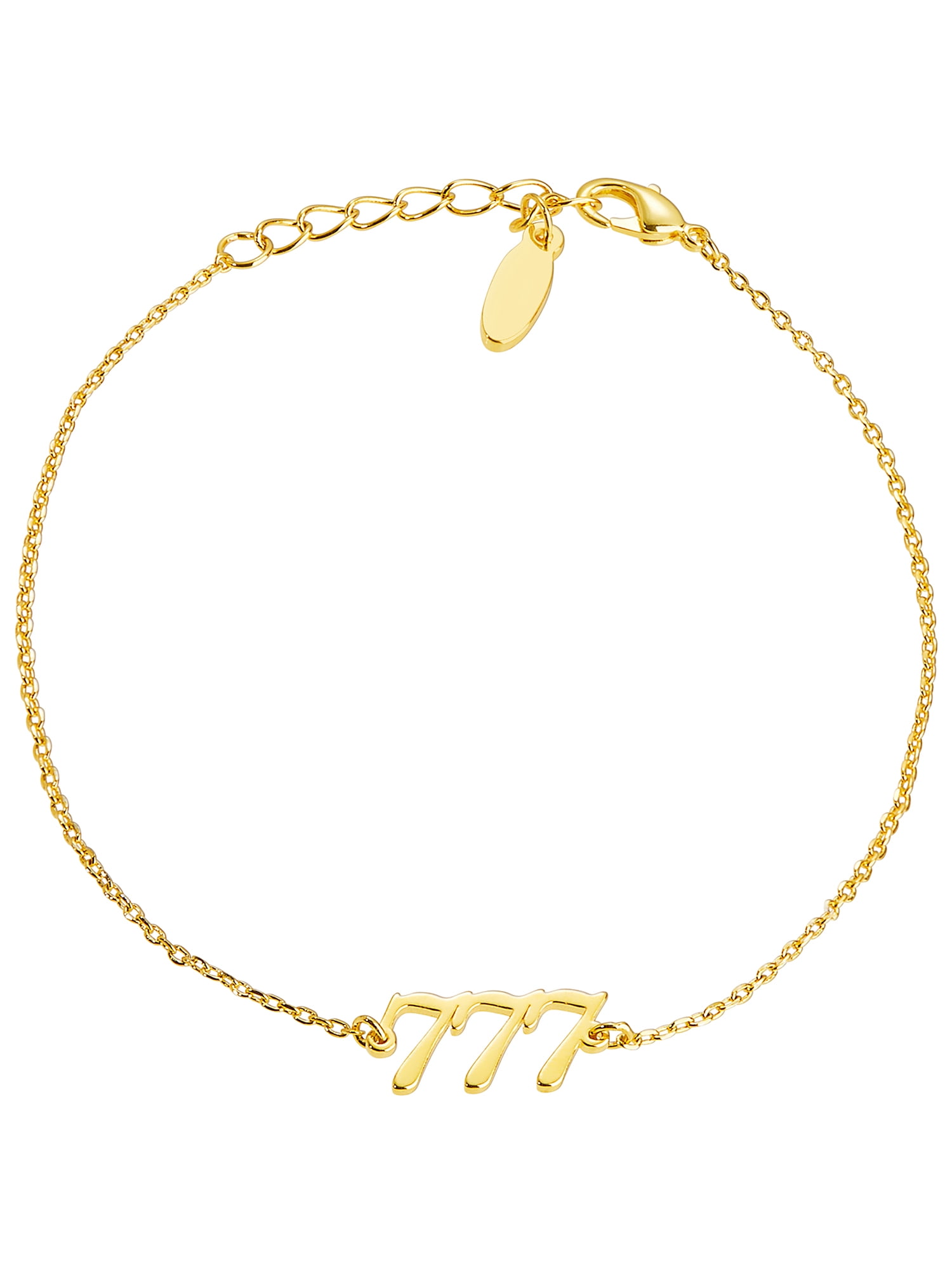 Personalized Planet Women's Petite Script Angel Number Bracelet