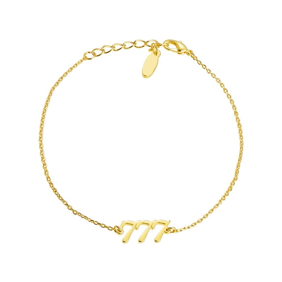 Personalized Planet Women's Petite Script Angel Number Bracelet