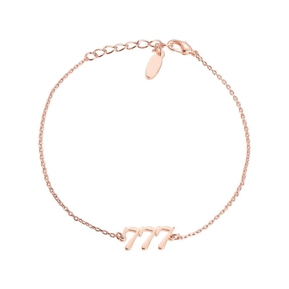 Personalized Planet Women's Petite Script Angel Number Bracelet