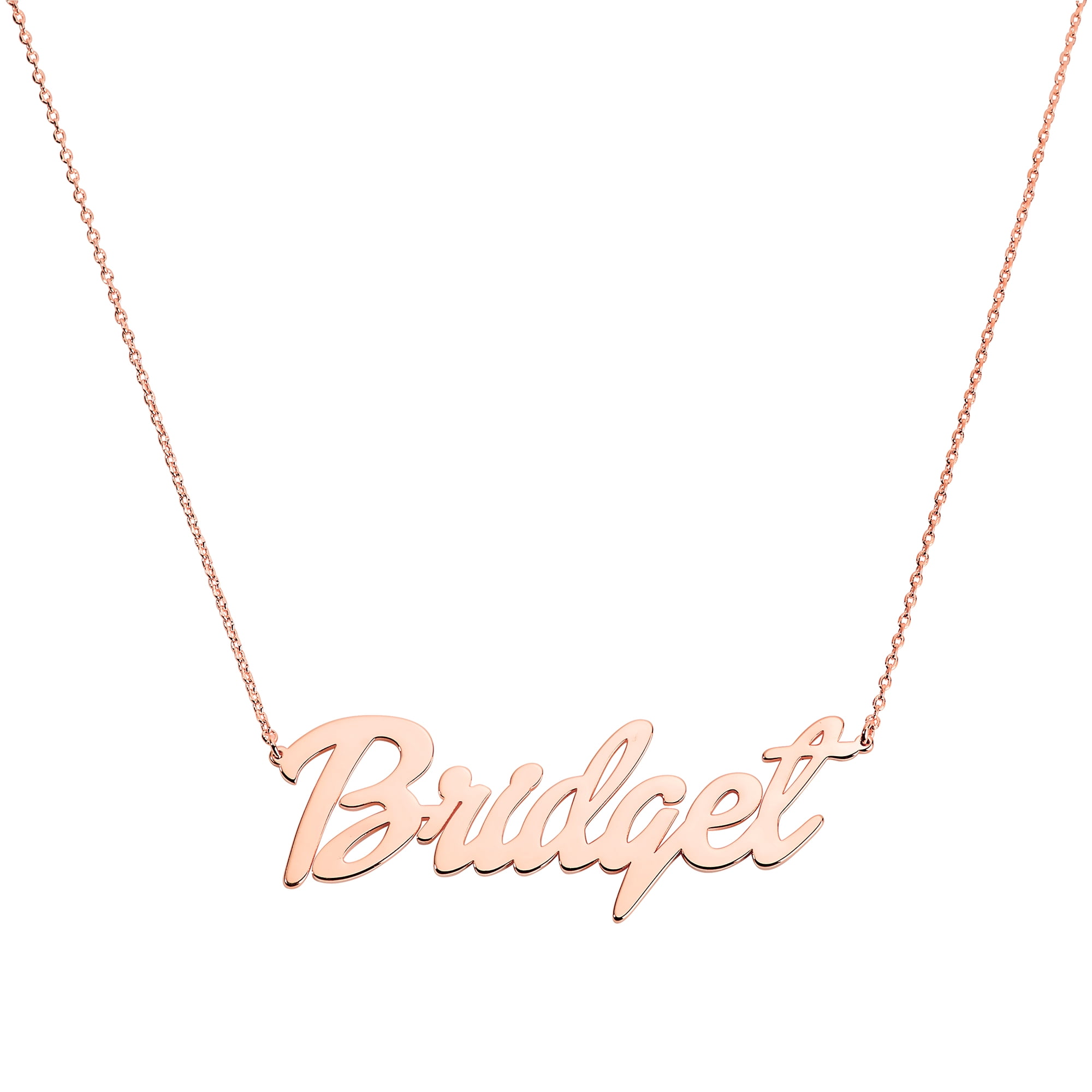 Personalized Planet Women's Plated Medium Bold Script Name Necklace