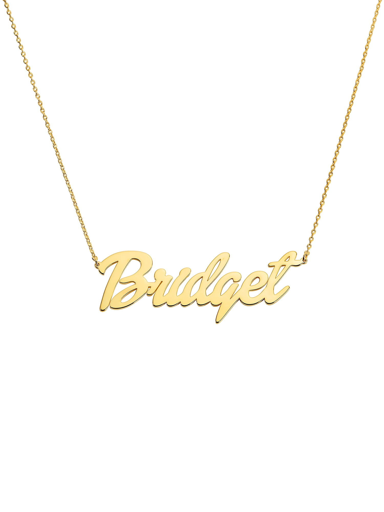 Personalized Planet Women's Plated Medium Bold Script Name Necklace