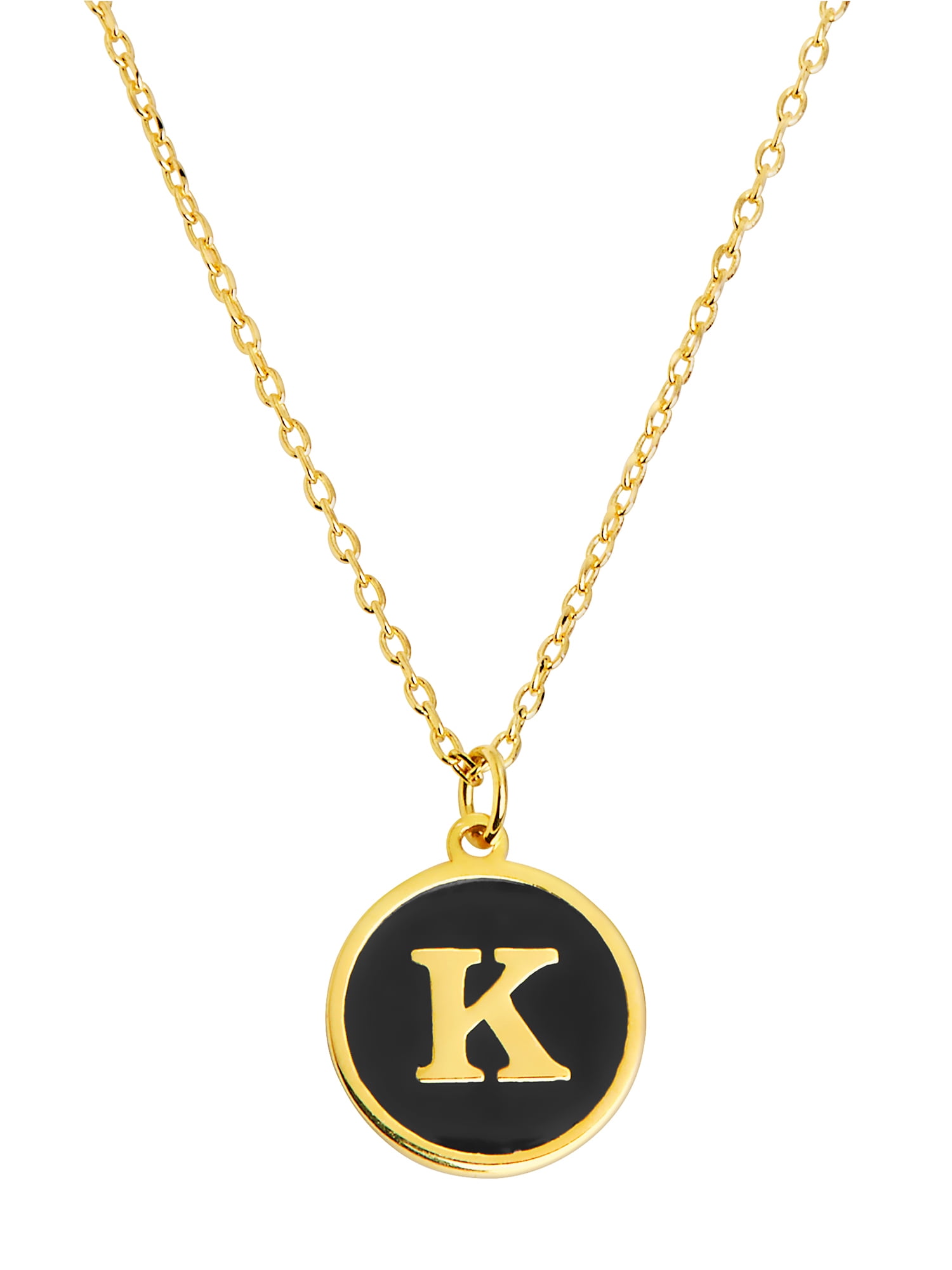 Personalized Planet Women's Round Enamel Initial Necklace