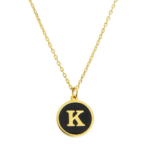 Personalized Planet Women's Round Enamel Initial Necklace
