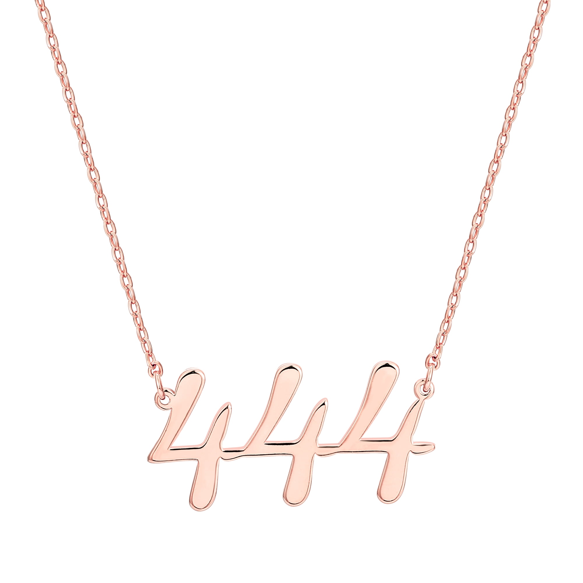 Personalized Planet Women's Script Angel Number Necklace