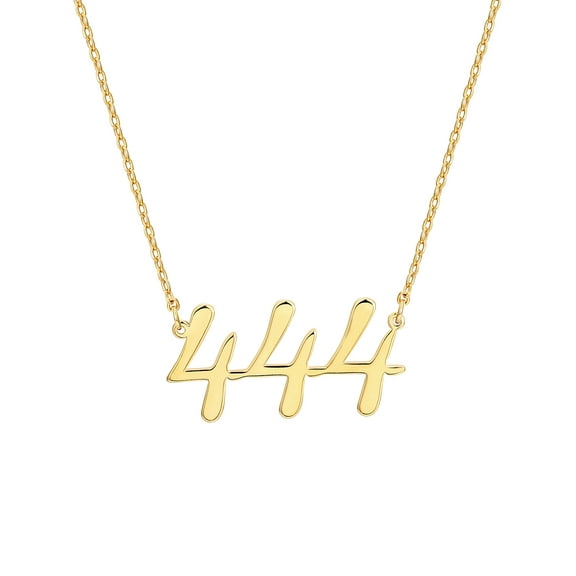 Personalized Planet Women's Script Angel Number Necklace