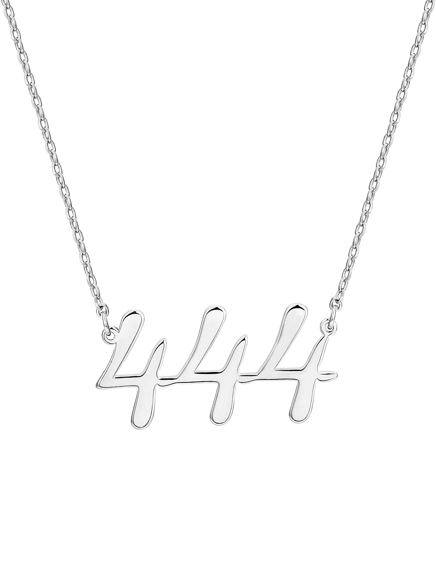 Personalized Planet Women's Script Angel Number Necklace