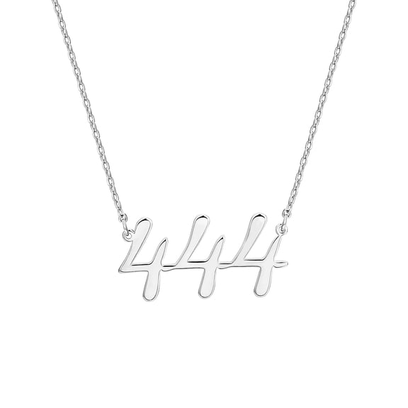 Personalized Planet Women's Script Angel Number Necklace