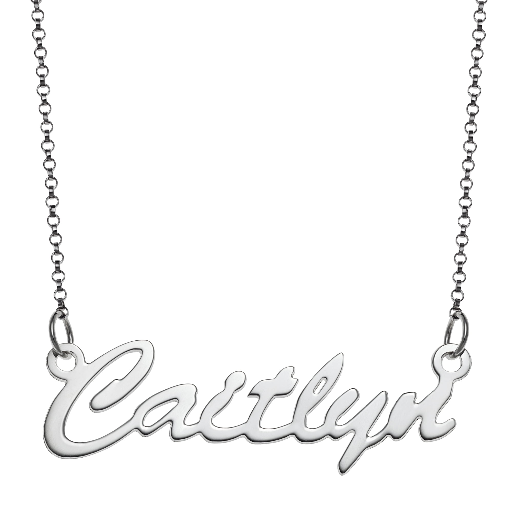 Personalized Women's Silvertone or Goldtone Nameplate Necklace
