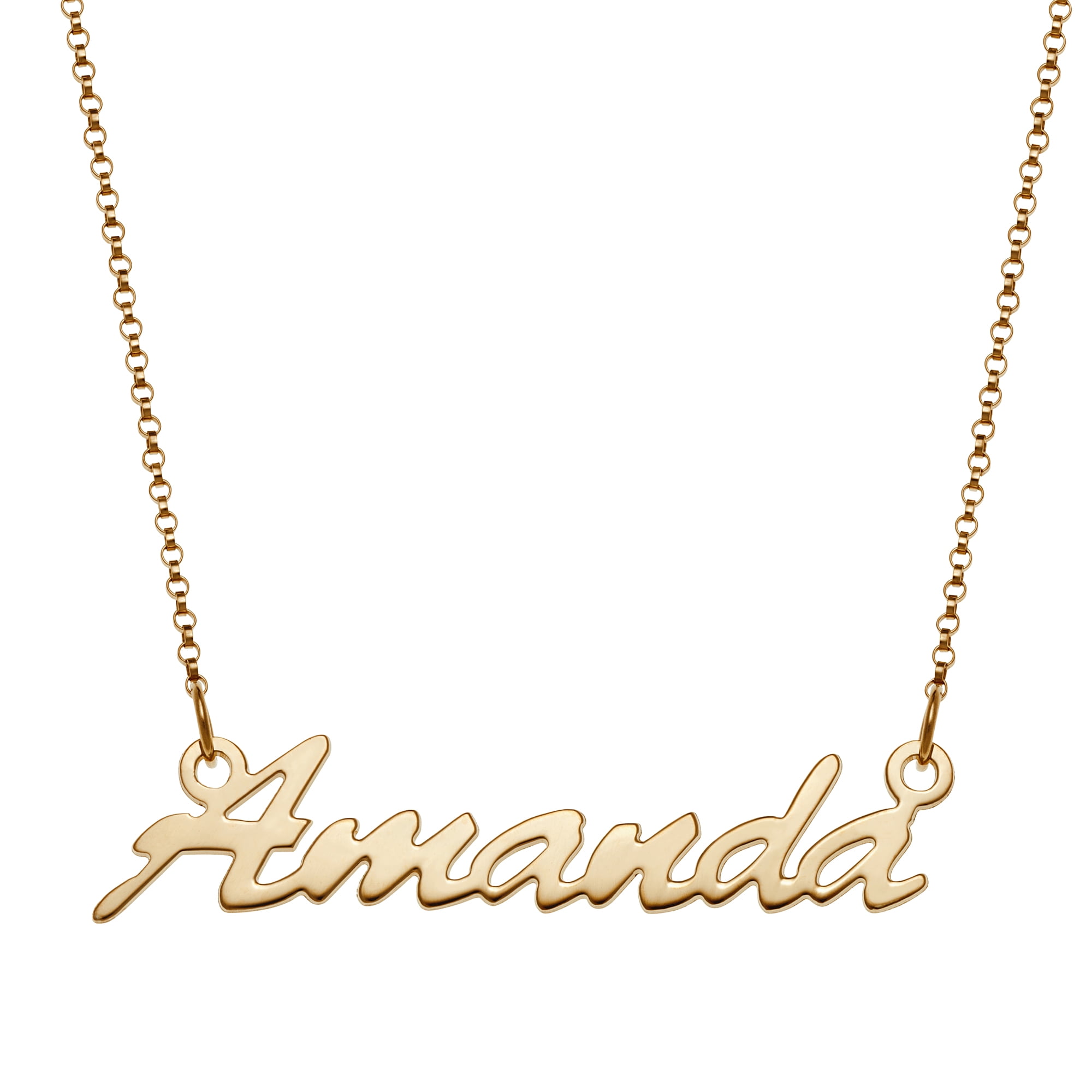 Personalized Planet Women's Silvertone or Goldtone Nameplate Necklace, 18"