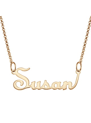 Personalized Planet Women's Outrageous Oversized Script Nameplate Necklace