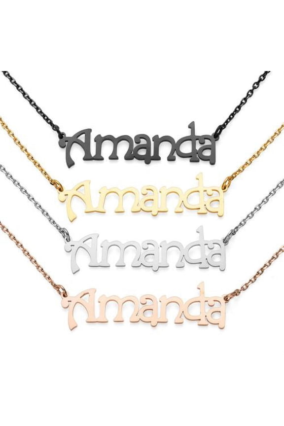 Women's Stainless Steel Fancy Name Necklace (Order by Nov 30th for Holiday Delivery)