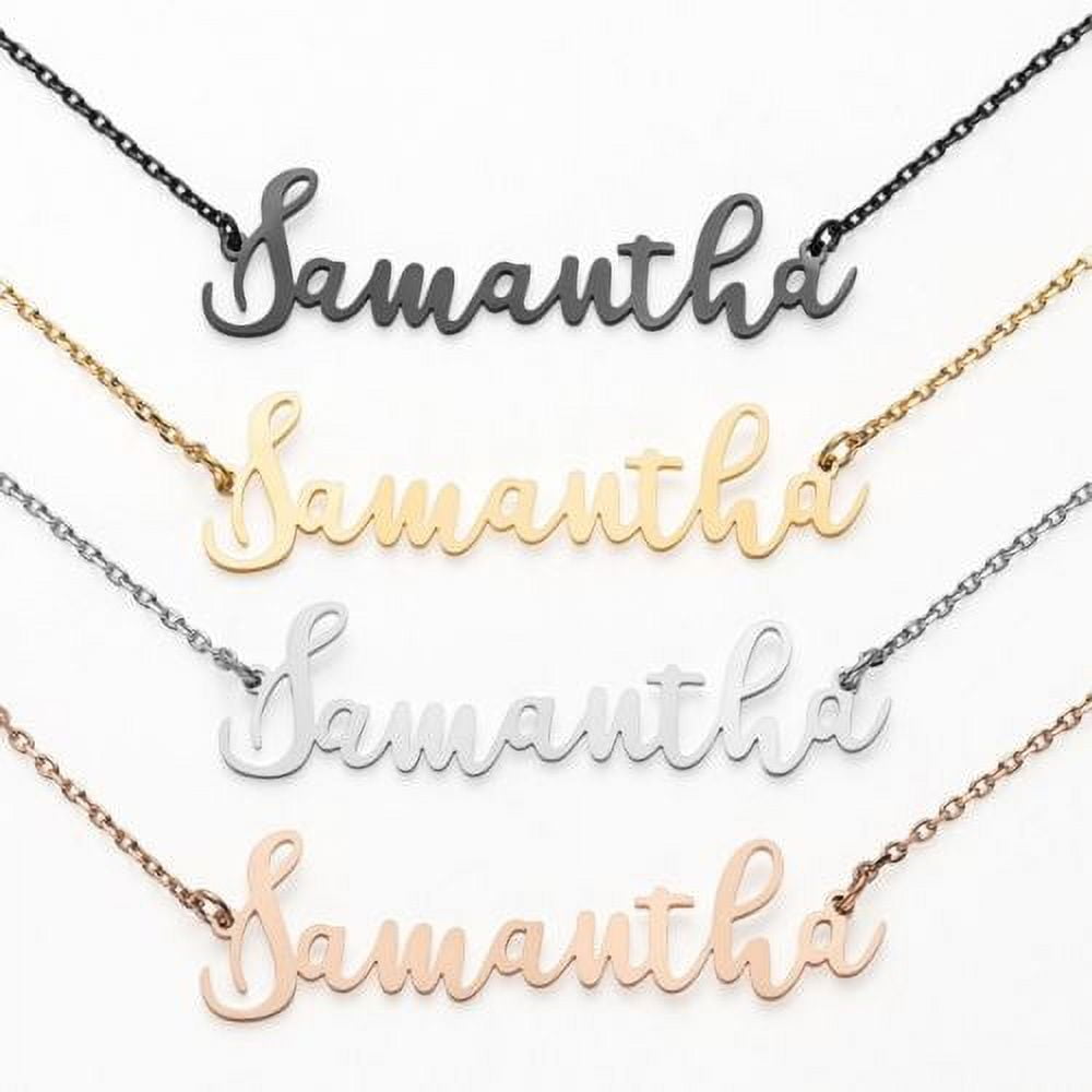 Personalized Planet Women's Stainless Steel Fancy Name Necklace