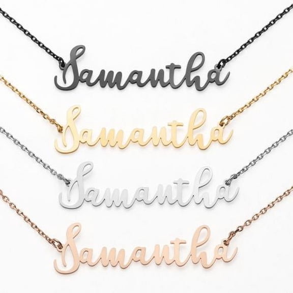 Personalized Planet Women's Stainless Steel Fancy Name Necklace