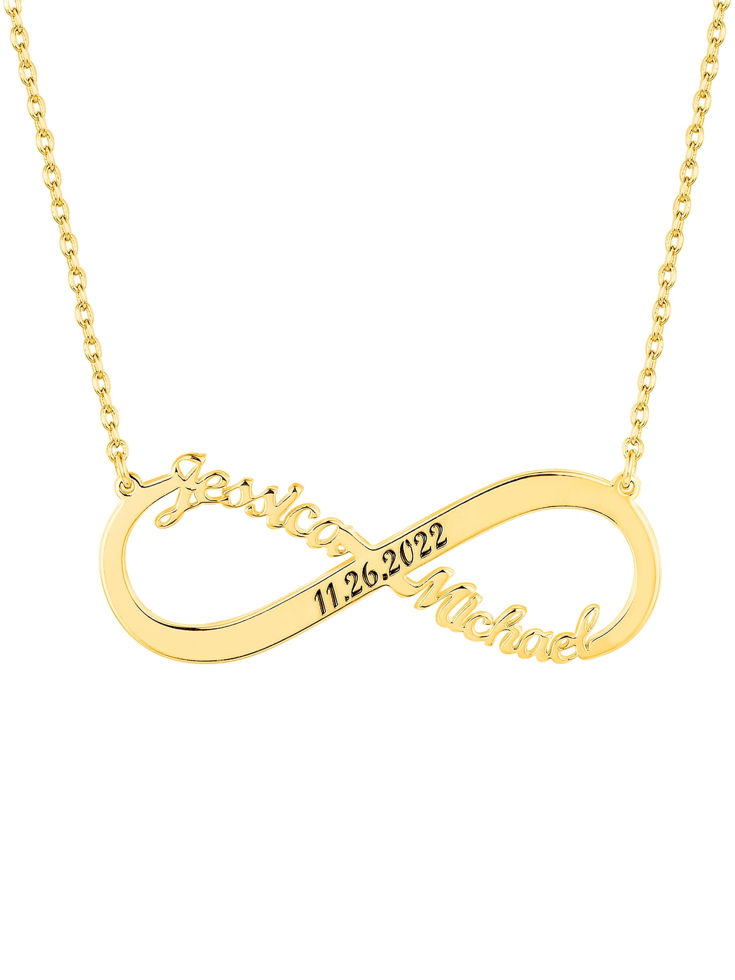 Personalized Planet Women's Sterling Silver Couples Dated Infinity Pendant
