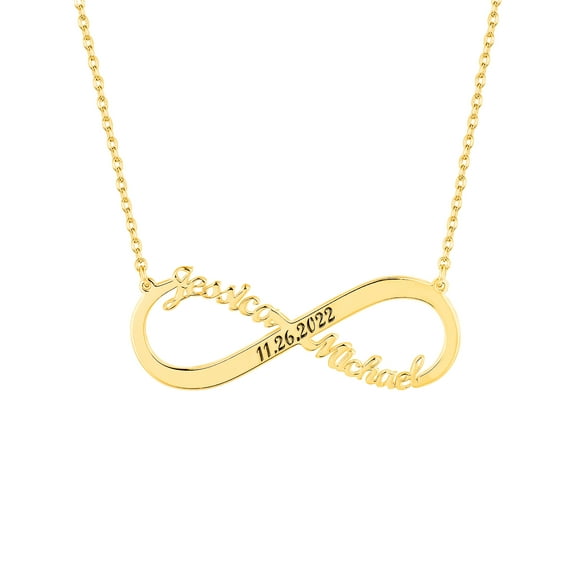 Personalized Planet Women's Sterling Silver Couples Dated Infinity Pendant