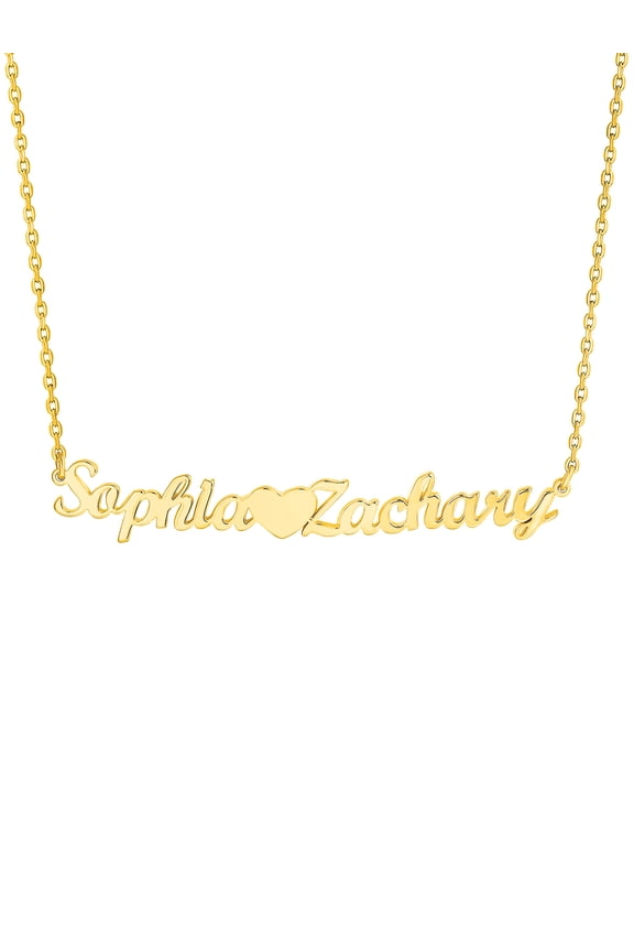 Women's Sterling Silver Couples Name with Heart Pendant