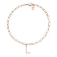 thumbnail image 1 of Personalized Planet Women's Sterling Silver Initial Charm Paperclip Chain Bracelet, 1 of 3
