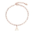 thumbnail image 1 of Personalized Planet Women's Sterling Silver Initial Charm Paperclip Chain Bracelet, 1 of 3