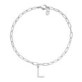 thumbnail image 1 of Personalized Planet Women's Sterling Silver Initial Charm Paperclip Chain Bracelet, 1 of 3