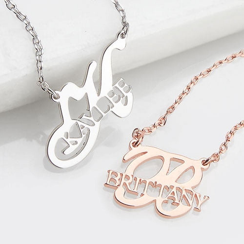 Personalized Planet Women's Sterling Silver Name Plaque with Graduation Cap Pendant