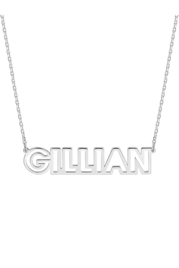 Women's Sterling Silver Open Uppercase Name Necklace