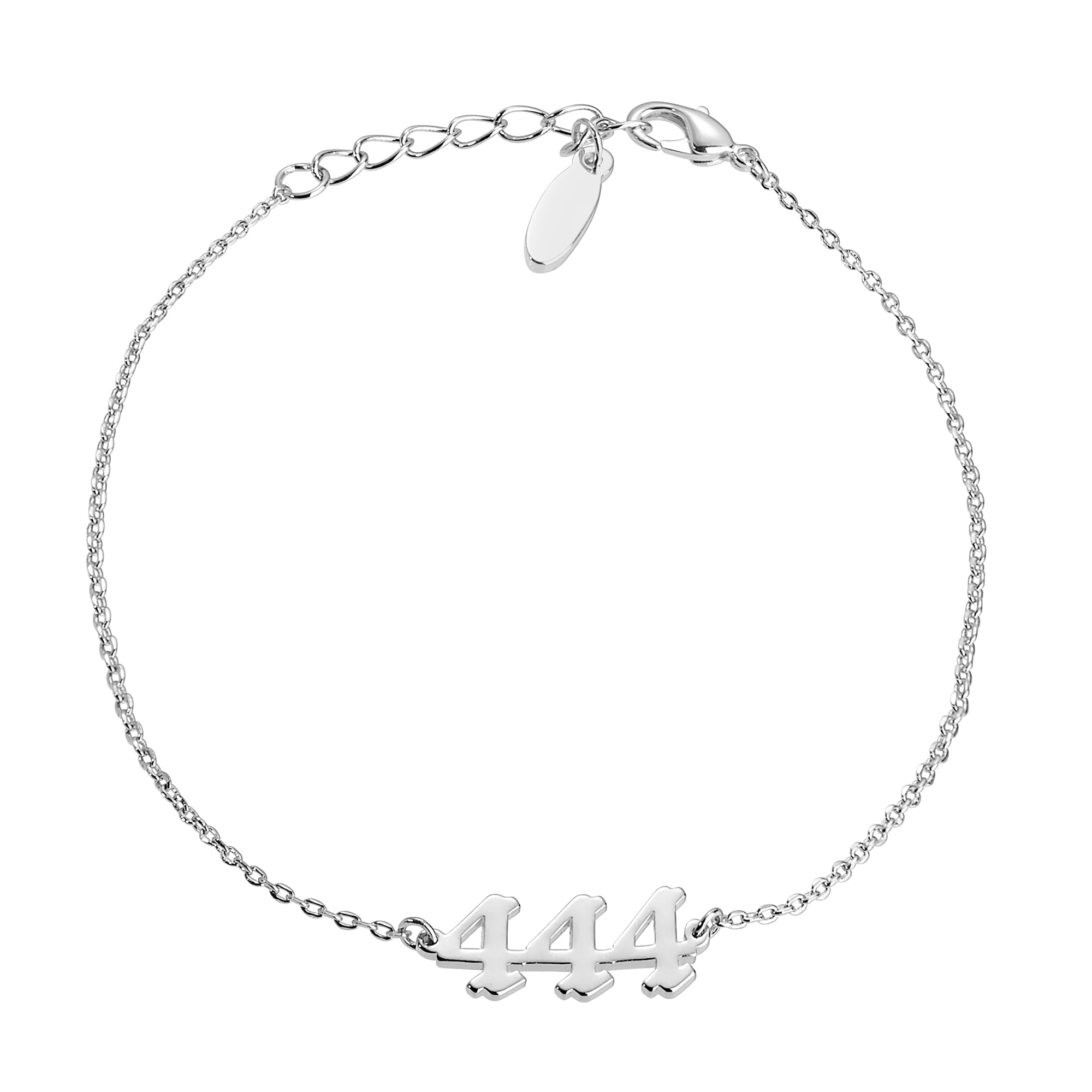 Personalized Planet Women's Sterling Silver Petite Old English Angel Number Bracelet