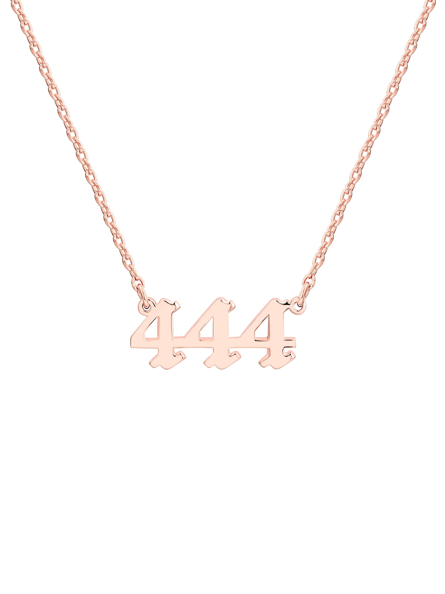 Personalized Planet Women's Sterling Silver Petite Old English Angel Number Necklace