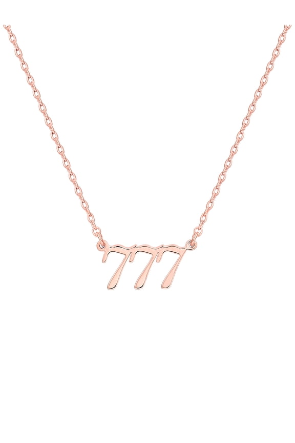 Women's Sterling Silver Petite Script Angel Number Necklace