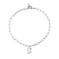 thumbnail image 1 of Personalized Planet Women's Sterling Silver Script Initial Charm Paperclip Chain Bracelet, 1 of 2