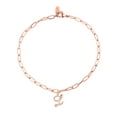 thumbnail image 1 of Personalized Planet Women's Sterling Silver Script Initial Charm Paperclip Chain Bracelet, 1 of 2