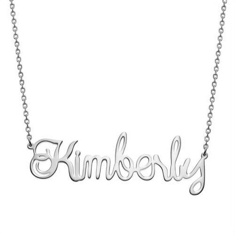 Silver script 2024 name necklace