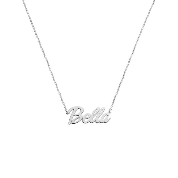 Personalized Planet Women's Sterling Silver Small Bold Script Name Necklace