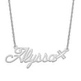 thumbnail image 1 of Personalized Planet Women's Sterling Silver or Gold over Silver Script Nameplate with Cross Necklace, 1 of 2