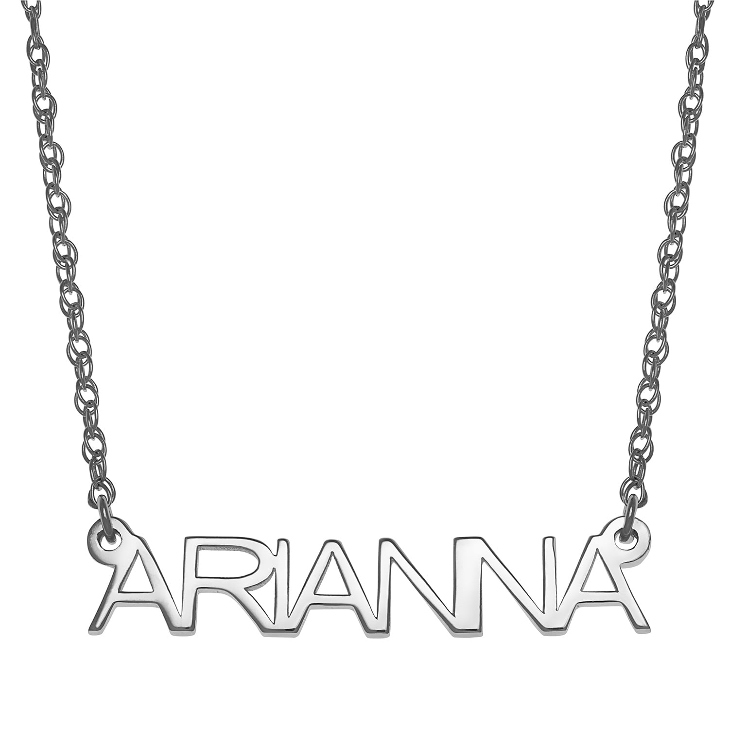 Personalized Planet Women's Sterling Silver or Gold over Sterling Petite Uppercase Name Necklace