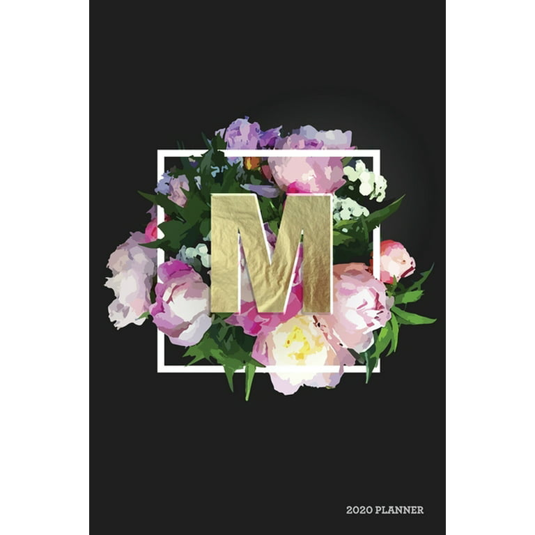 monogram floral letter m
