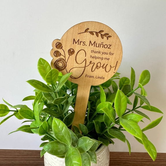 Personalized Planter Stick, Plant Tag for Mom, Custom Mother Day Plant Gift, Mother's Day Gift, Engraved Teacher Gift, Succulent Tag