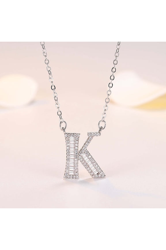 Personalized Plated DIY Name & Last Name Necklace - Custom 26 English Letters, Elegant Chain Pendant, 40+5cm, Gift for Daughter or Loved One