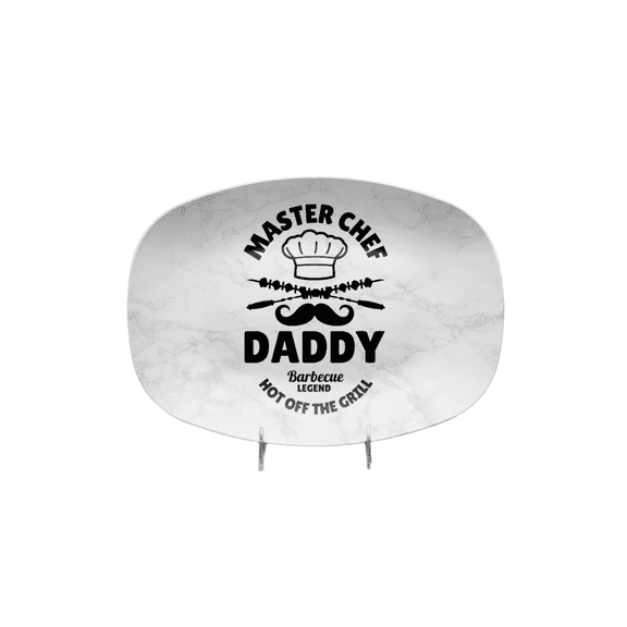 Personalized Platter - Custom Barbecue Platter - Grilling Gift for Dad, Grandpa, Uncle (Gray)