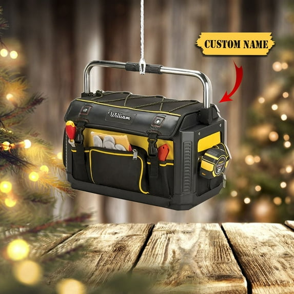 Personalized Plumber Tool Bag Acrylic Ornament, Christmas Tree Decor For Plumber, Ornament For Him, Gift For Him, Ornament Christmas, CHRISTMAS TREE DECORATION--PLEASE NOTE CUSTOM NAME
