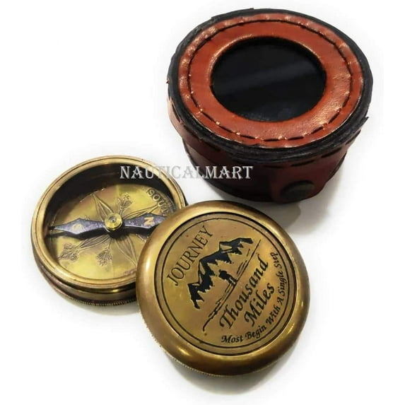 Personalized Pocket Compass - Inspirational Quotes Engraved on a Brass Compass - Gift for Graduation, Anniversary, Baptism, Retirement, Christmas - Vintage Style Working Compass