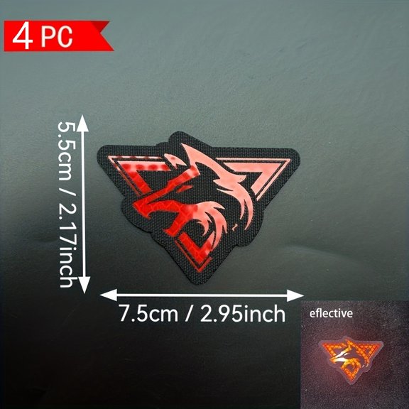 Personalized Pointed-Eared Wolf Head IR Reflective Luminous Laser Sticker Patch - Unique Embroidery Patch for Bags, Backpacks, Vests, and Clothing