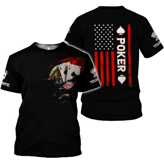 Personalized Poker Shirt 3D Funny Poker Shirt for Men Casino Poker Shirt Gifts Men Women Funny Poker Gift (M)