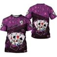 thumbnail image 1 of Personalized Poker Shirt, Poker Player Shirt, Funny Casino Poker Pattern 3D Over Print, Unisex Poker Tshirt Men Women (Purple, S), 1 of 8