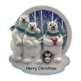 thumbnail image 1 of Personalized Polar Bear Family of 3 Ornament 2024 - Polar Bears and Penguin Arctic-Themed Ornament, 1 of 10