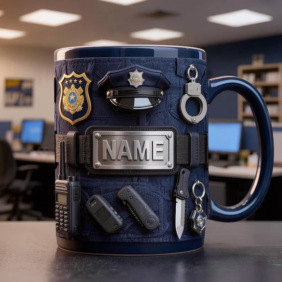 Personalized Police Mug Custom Name Police Officer Gift Law Enforcement Coffee Mug Cop Gift Sheriff Gift for Him