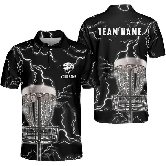 Personalized Polo Shirt - 3D Disc Golf Jerseys for Men & Teams S-5XL - Perfect Disc Golf Gifts (L)